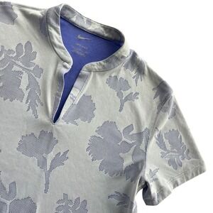 Nike DriFIT Women S Ghost Sapphire Lavender Floral Victory Performance Golf Polo